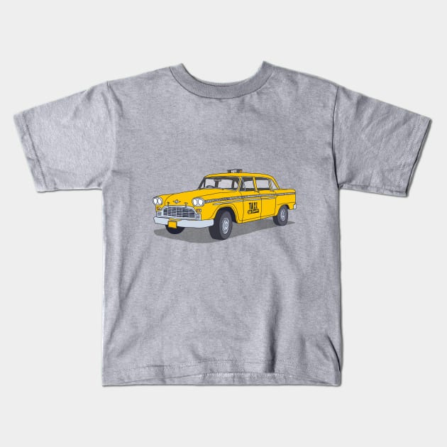 New York Taxi Kids T-Shirt by steveashillustration1971